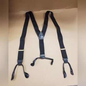 Pelican USA Elastic Leather Black Suspenders